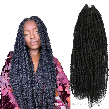Long Locs Passion Twist Hair 18 Inch Faux Locs Water Wave Crochet Braid French Curls Urtra Synthetic Braiding Jumbo Ombre